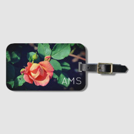 Monogramm der rosa Budgetierung der Rose Gepäckanhänger