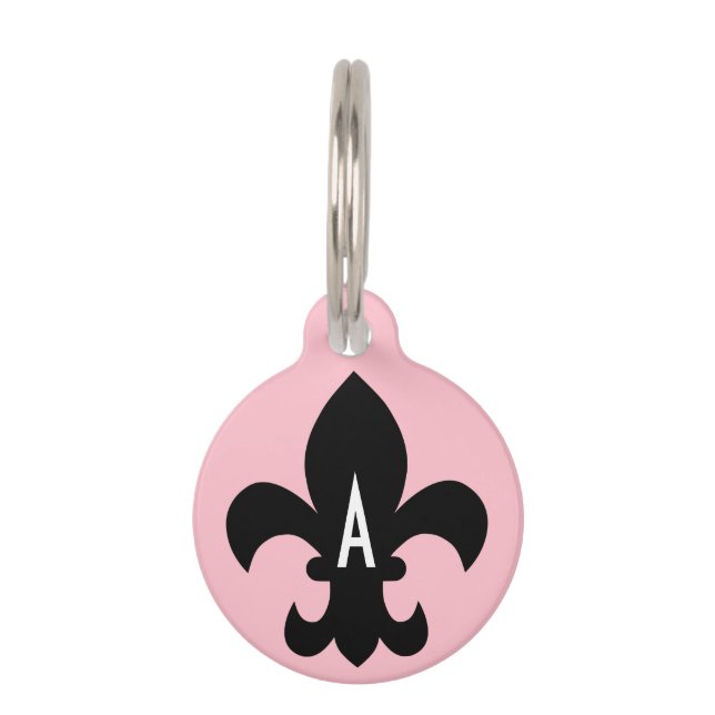 Monogramm der rosa Schwarzweiß-Lilie Tiermarke (Vorderseite)