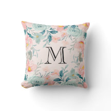 Monogramm der rosa und grünen Blumenrinnen
