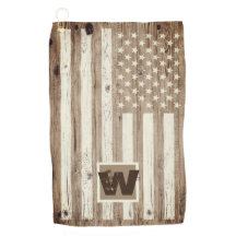 Monogramm der Rustic Wood USA Flag