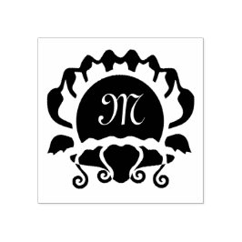 Monogramm der schwarzen Clam-Silhouette Gummistempel