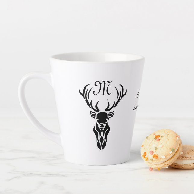Monogramm der schwarzen Stag-Silhouette Milchtasse (Beispiel)