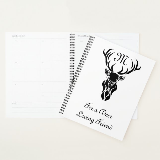 Monogramm der schwarzen Stag-Silhouette Planer (Anzeige)