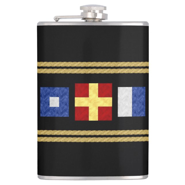 Monogramm der Seesignalflagge für Wasserfarben Flachmann (Vorderseite)