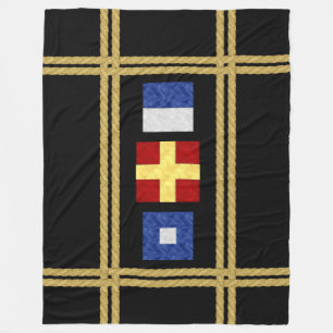 Monogramm der Seesignalflagge für Wasserfarben Fleecedecke