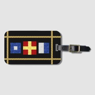 Monogramm der Seesignalflagge für Wasserfarben Gepäckanhänger