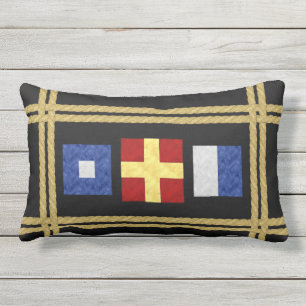 Monogramm der Seesignalflagge für Wasserfarben Kissen Für Draußen