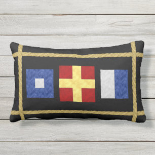 Monogramm der Seesignalflagge für Wasserfarben Lendenkissen