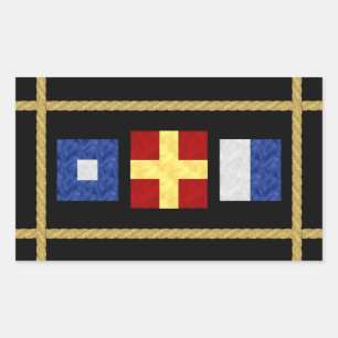 Monogramm der Seesignalflagge für Wasserfarben Rechteckiger Aufkleber