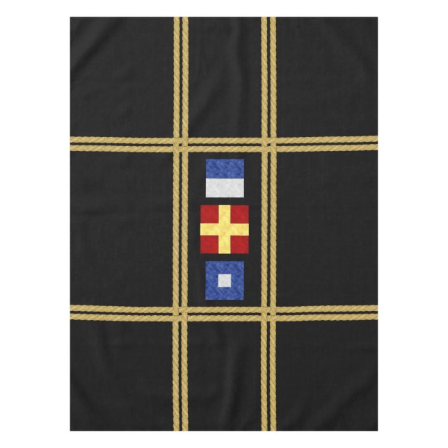 Monogramm der Seesignalflagge für Wasserfarben Tischdecke (Vorderseite)