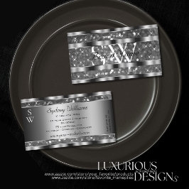 Monogramm der Sparkle-Stars des Silberfessels am A Visitenkarte