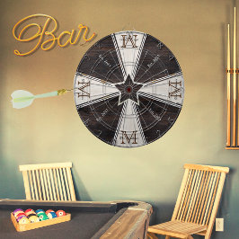 Monogramm der Star Rustic Wood Tone-Familie Dartscheibe