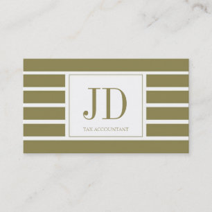 Monogramm der Steuer-Accountant/CPA/Striped Visitenkarte