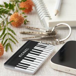 Monogramm der Tastatur für Schwarz und Weiß Schlüsselanhänger