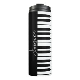 Monogramm der Tastatur für Schwarz und Weiß Thermosbecher