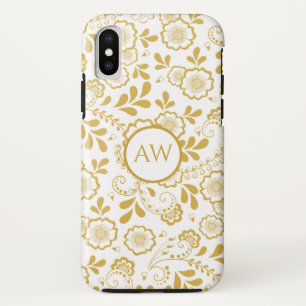 Monogramm der Viktorianischen Blumenzange aus Gold Case-Mate iPhone Hülle