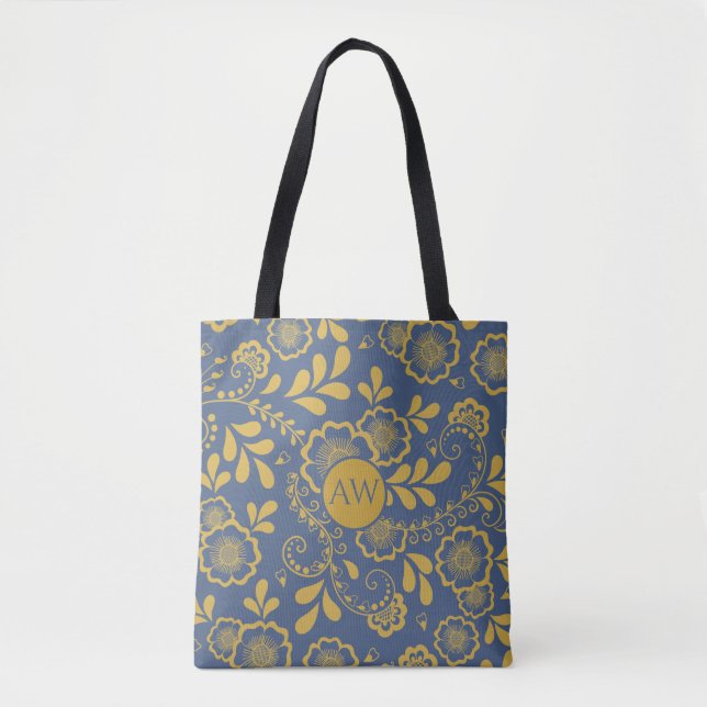 Monogramm der Viktorianischen Spitzen aus Gold und Tasche (Vorderseite)