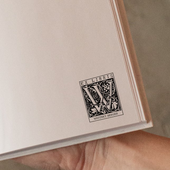 Monogramm der Vintagen Blume Briefbuch Ex Libris Gummistempel (Von Creator hochgeladen)