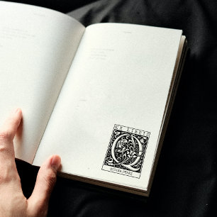 Monogramm der Vintagen Blume Briefbuch Ex Libris Gummistempel