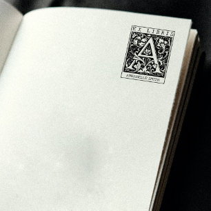 Monogramm der Vintagen Blume Briefbuch Ex Libris Gummistempel
