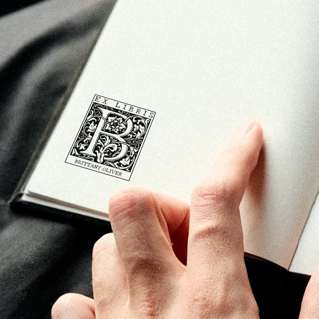 Monogramm der Vintagen Blume Briefbuch Ex Libris Gummistempel (Von Creator hochgeladen)