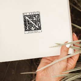 Monogramm der Vintagen Blume Briefbuch Ex Libris Gummistempel