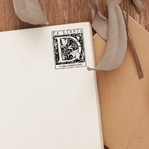 Monogramm der Vintagen Blume Briefbuch Ex Libris Gummistempel