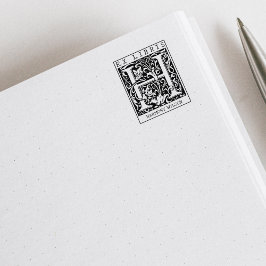 Monogramm der Vintagen Blume Briefbuch Ex Libris Gummistempel