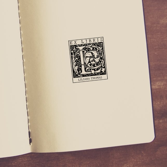 Monogramm der Vintagen Blume Briefbuch Ex Libris Gummistempel (Von Creator hochgeladen)