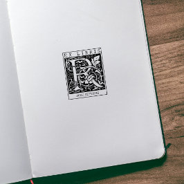 Monogramm der Vintagen Blume Briefbuch Ex Libris Gummistempel