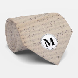 Monogramm der Vintagen Musiknote Krawatte