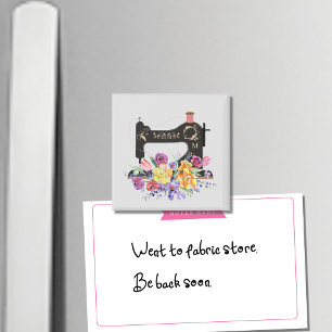 Monogramm der Vintagen Nähmaschine für Flora und Magnet