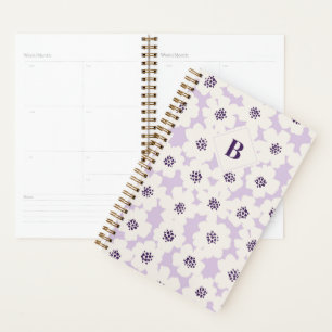 Monogramm des abstrakten Blockfloral-Lavendels Planer