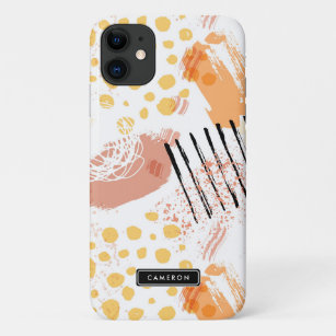 Monogramm des Abstrakten Musters Yello und Orange Case-Mate iPhone Hülle