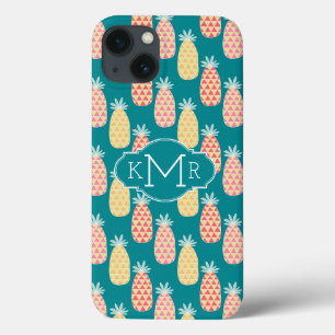 Monogramm des Ananas-Gekritzel-Muster- Case-Mate iPhone Hülle