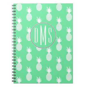 Monogramm des Ananas-tadelloses Muster-  Notizblock