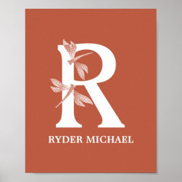 Monogramm des benutzerdefinierten Farbnamens R Dra Poster