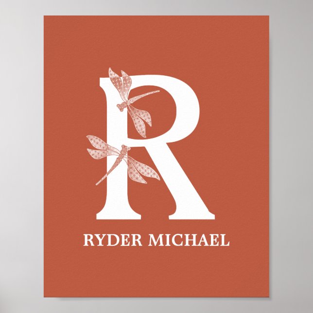 Monogramm des benutzerdefinierten Farbnamens R Dra Poster (Vorne)