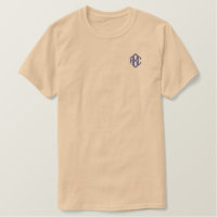 Monogramm des bestickten Kieselsteinen-Shirts