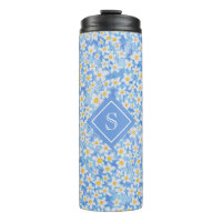 Monogramm des blauen Daisy-Muster