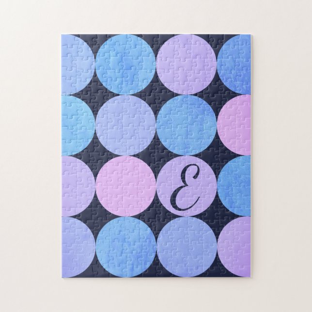 Monogramm des blauen Lila und rosa Kreises (Vertikal)
