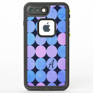 Monogramm des blauen Lila und rosa Kreises