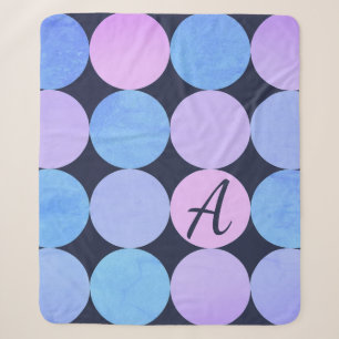 Monogramm des blauen Lila und rosa Kreises Sherpadecke