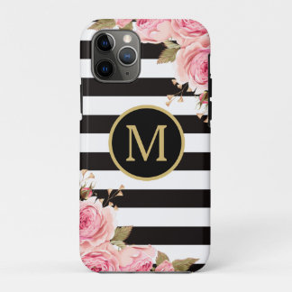 Monogramm des blorfarbenen Schwarzen und Weißen St Case-Mate iPhone Hülle