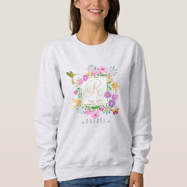 Monogramm des Blumengartens Sweatshirt (Vorderseite)