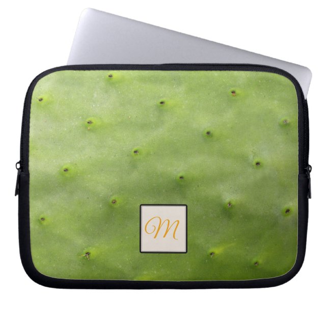 Monogramm des botanischen tropischen grünen Fotos Laptopschutzhülle (Vorderseite)