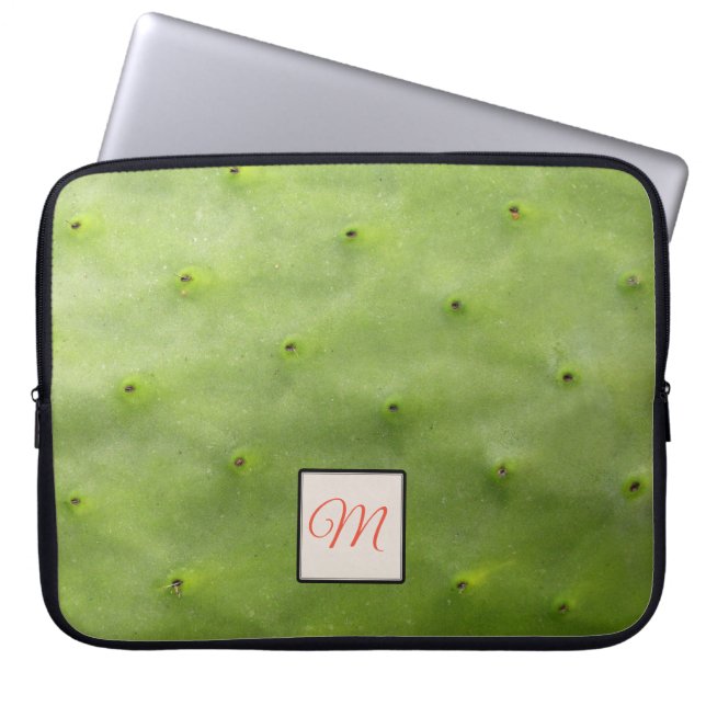 Monogramm des botanischen tropischen grünen Fotos Laptopschutzhülle (Vorderseite)
