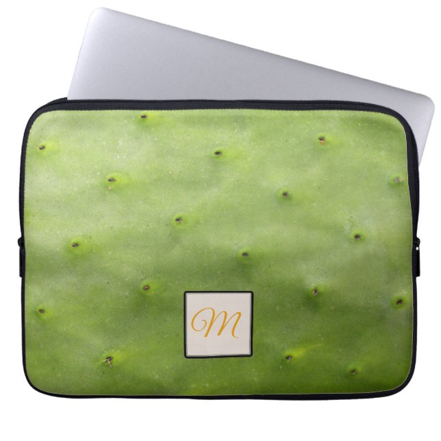 Monogramm des botanischen tropischen grünen Fotos Laptopschutzhülle (Vorderseite)