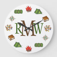 Monogramm des Camping-S'mores-Feuerkompass