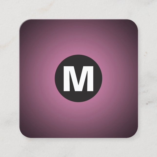 Monogramm des Circle Spot - Gradient - Rosa bis Sc Quadratische Visitenkarte (Vorderseite)